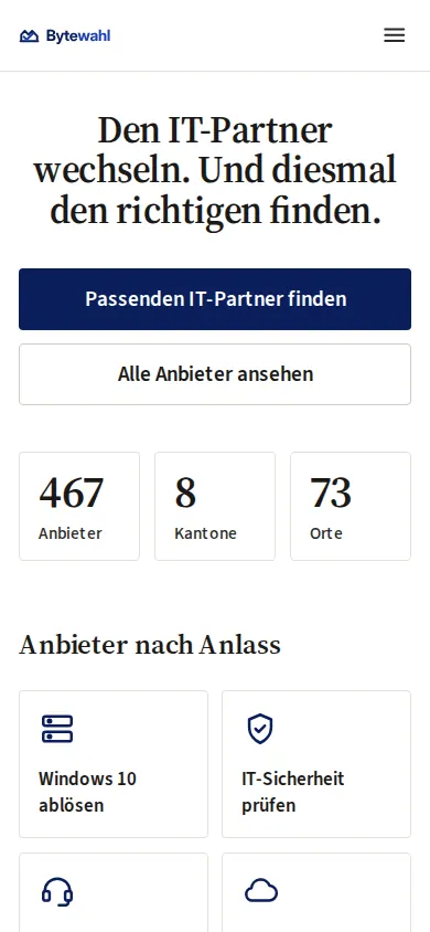 Bytewahl auf dem Smartphone